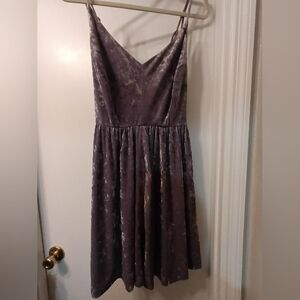 Mauve Velvet Mini Dress 2x